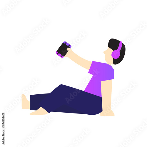 Trendy Gen Z Gradient Character for Modern Activities