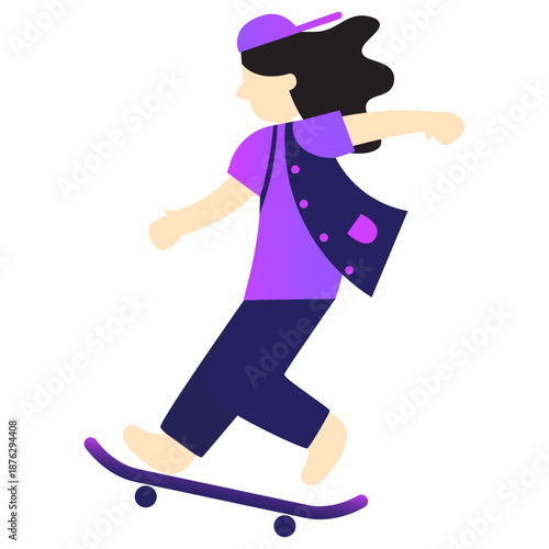 Trendy Gen Z Gradient Character for Modern Activities