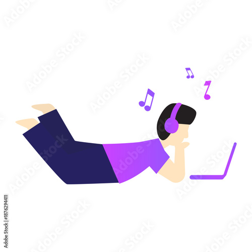 Trendy Gen Z Gradient Character for Modern Activities