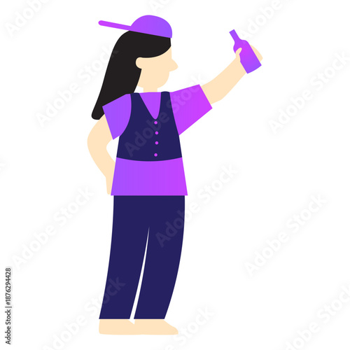 Trendy Gen Z Gradient Character for Modern Activities