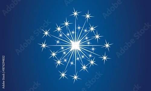 Elegant Blue Star Sparkle Abstract Background
