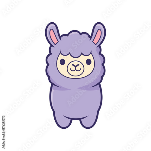 Adorable Cartoon Llama Vector Illustration