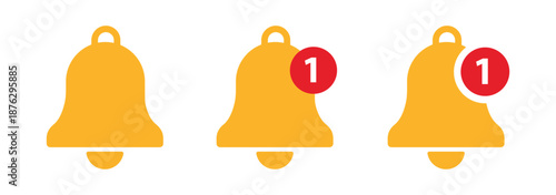notification bells icon set. Notification Bell silent icons collection. New message notification or alert symbol.
