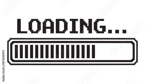 Loading progress bar with text on white background