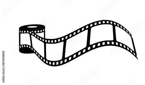 Classic film strip vector icon for videography cinema and media isolated on white