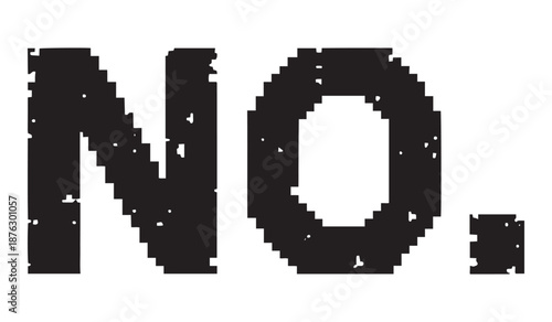 Pixelated no symbol isolated on white background