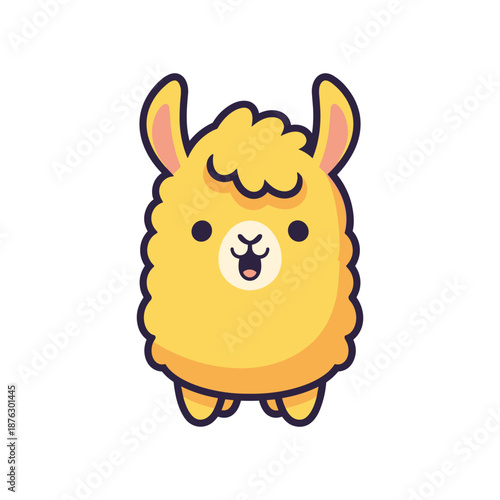 Adorable Cartoon Alpaca Illustration
