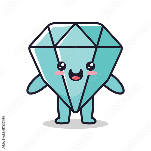 Cute Cartoon Gem Character Illustration
