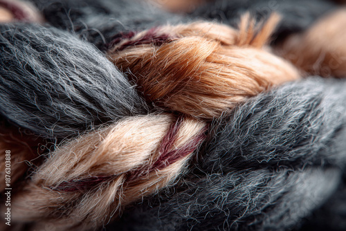close-up of rope. Coarse fibrous material