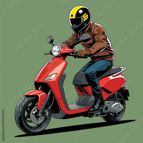 cute colorful scooter vector image