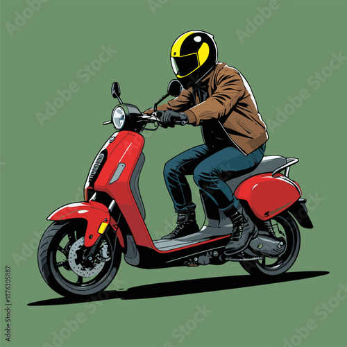 cute colorful scooter vector image