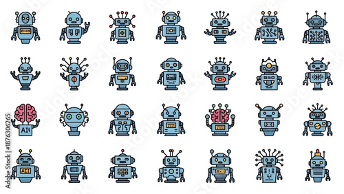 Collection of various robot designs.