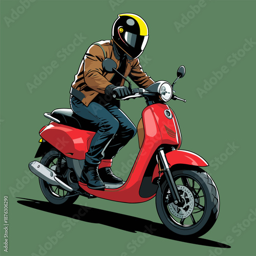 cute colorful scooter vector image