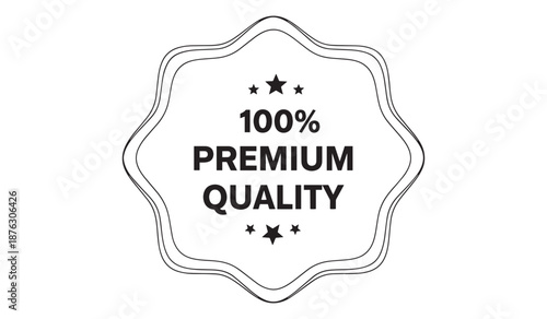 Premium quality label isolated on white background