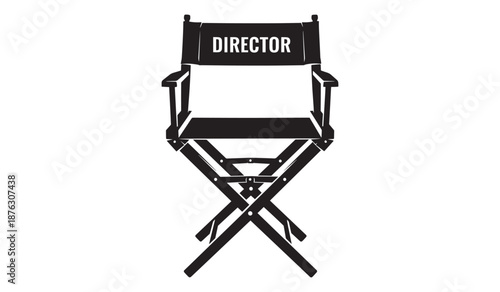 Black director chair isolated on white background