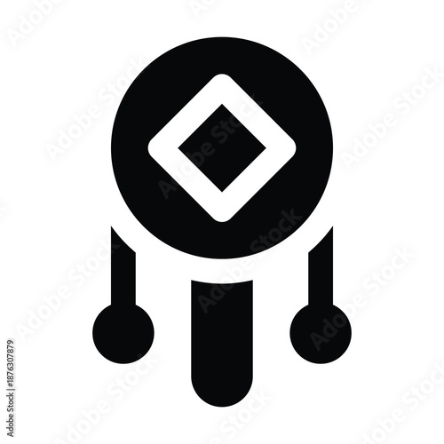 Traditional Chinese rattle drum Glyph icon vector illustration