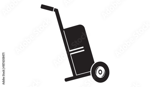 Black dolly isolated on white background