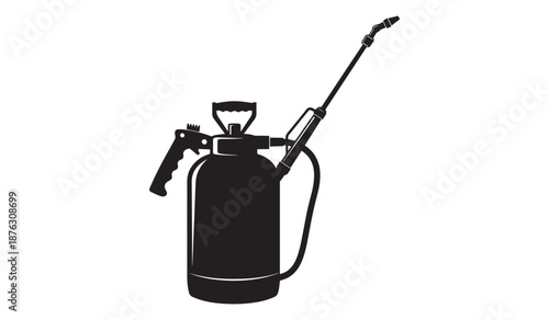 Black silhouette of a sprayer isolated on white background