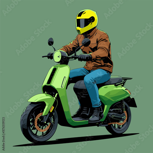 cute colorful scooter vector image