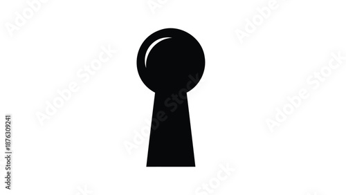 Black keyhole icon on white background symbol of access and security