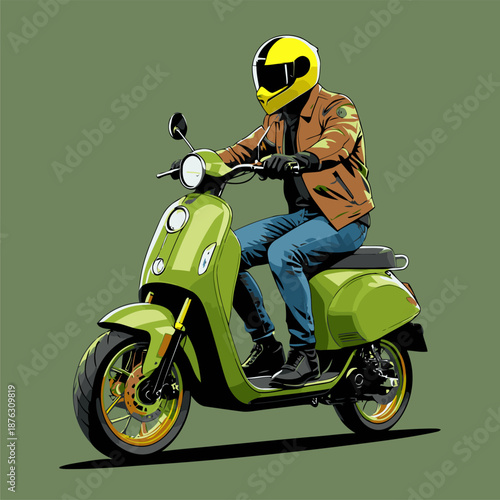 cute colorful scooter vector image