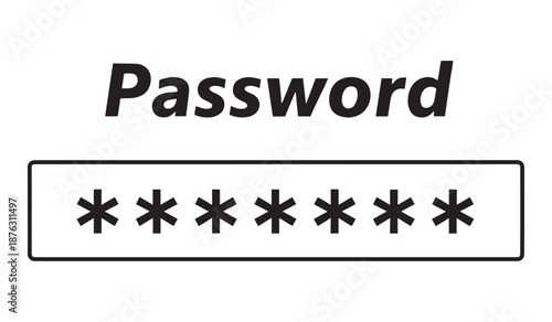 Password entry field with asterisks on white background