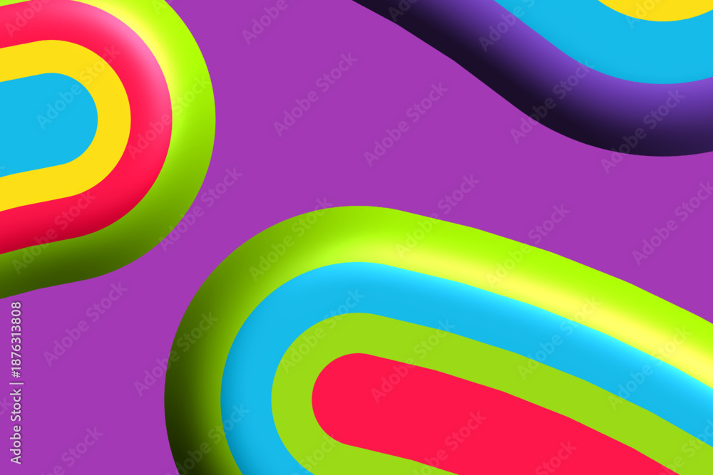 Fototapeta premium SIMPLE DYNAMIC LINE art design with aesthetic colourful background