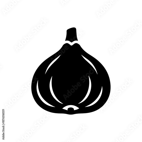 Simple garlic illustration isolated on white background, Vector