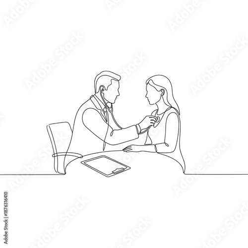 Doctor examining patient's heart