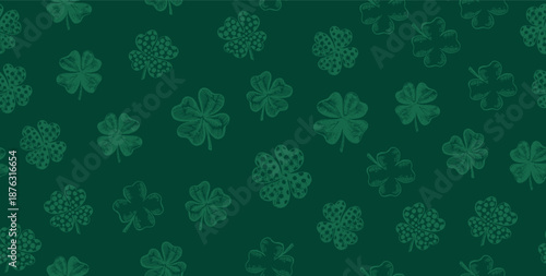 Hand-Drawn Shamrock Pattern for St. Patrick's Day	
