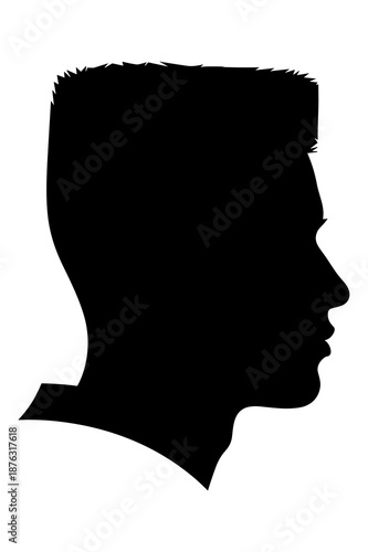 Black silhouette profile of a man featuring a distinct high flat top haircut style