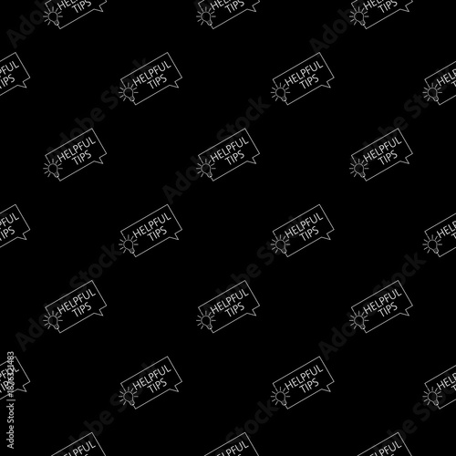 Helpful tips with light bulb seamless pattern isolated on black background