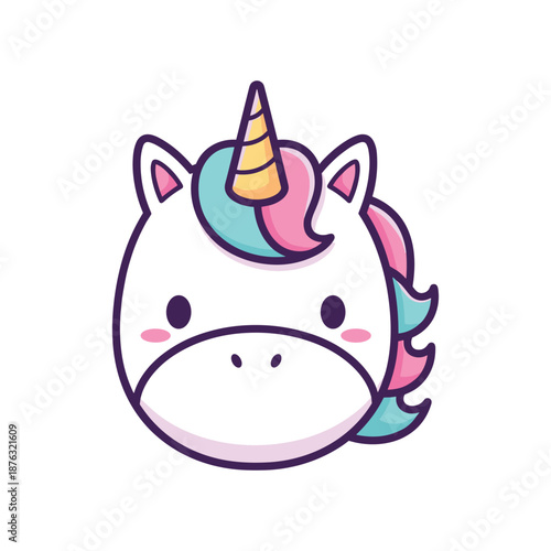 Adorable Kawaii Unicorn Illustration