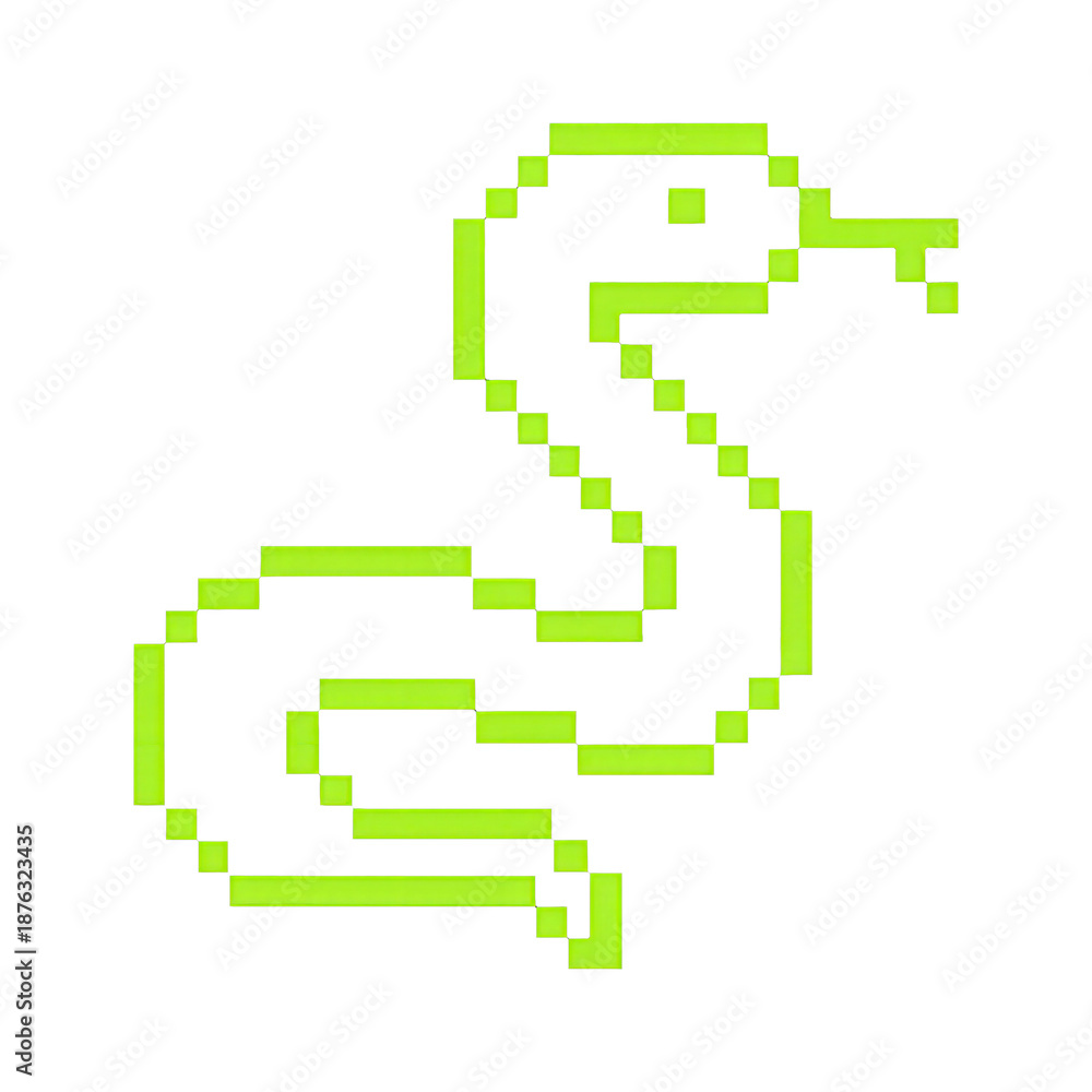 Fototapeta premium PNG Retro pixelated snake illustration