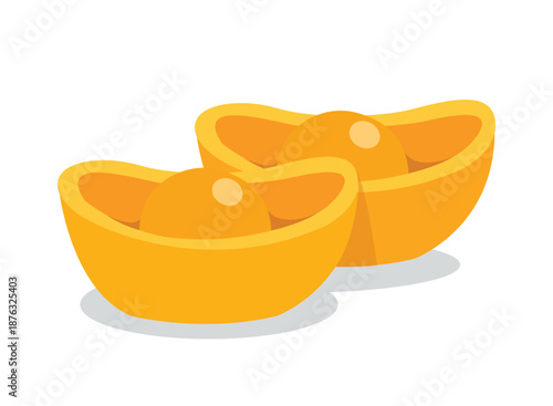 Chinese Gold Ingots / Yuanbao Vector Illustration