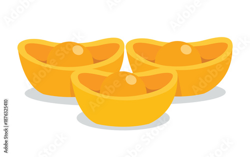 Chinese Gold Ingots / Yuanbao Vector Illustration
