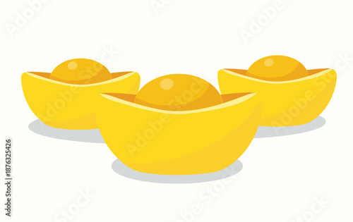 Chinese Gold Ingots / Yuanbao Vector Illustration