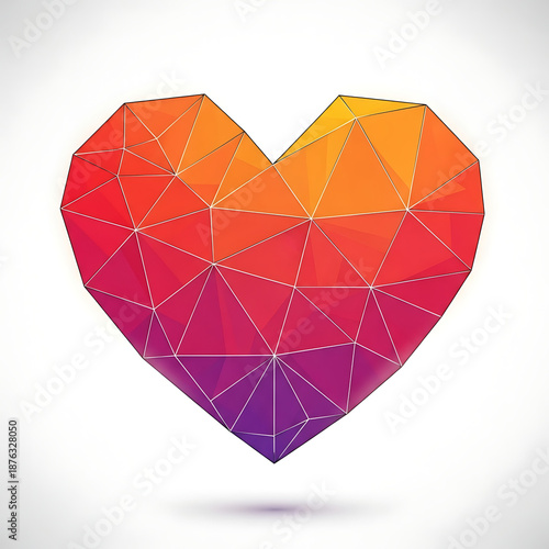 Colorful polyhedral heart