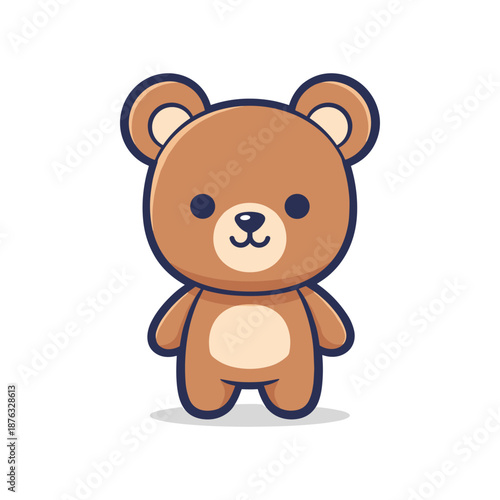 Adorable Cartoon Bear Vector Illustration