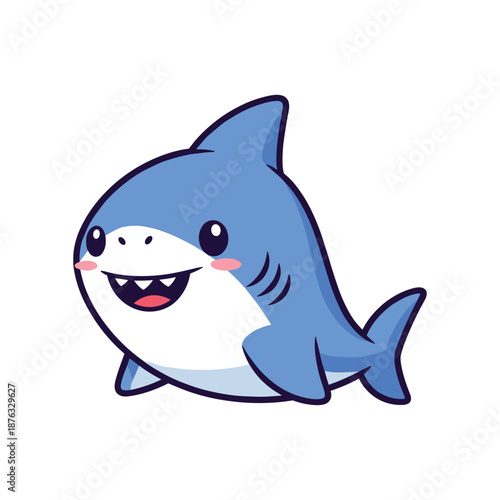 Cute Cartoon Shark Illustration
