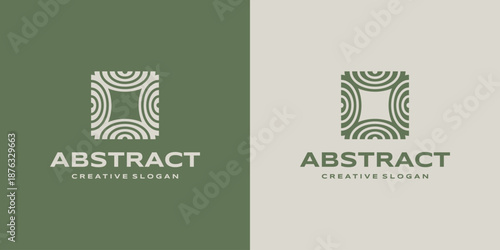 Minimalist Logo Design Organic Texture Modern Natural  Elegant Green Color