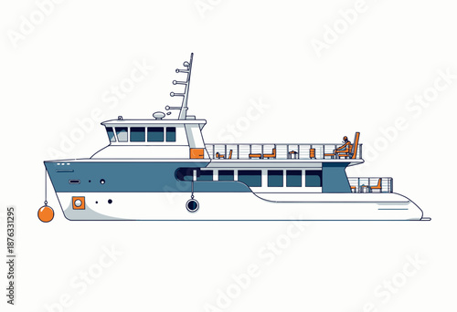 Luxurious Yacht with Modern Design and Spacious Deck Ideal for Relaxation and Entertaining on Sunny Coastal Expeditions and Open Water Adventures