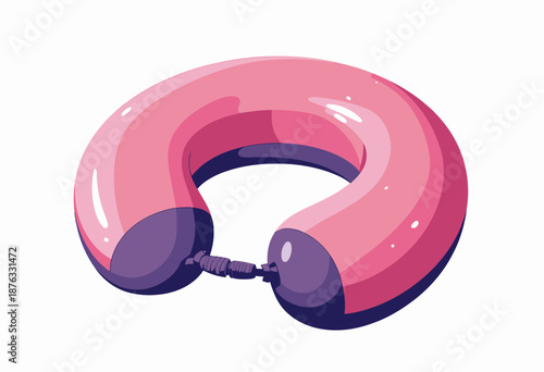 Vibrant Pink Neck Pillow Design with Subtle Highlights and Contrasting Darker Edges for Comfortable Support During Travel