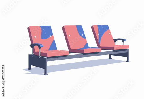 Colorful Modern Seating with Bold Geometric Patterns and Minimalist Design Elements for Stylish and Comfortable Public Spaces