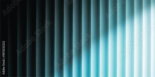 Abstract vertical lines background with a gradient transition from dark charcoal to glowing teal light, perfect for modern technology and architectural design concepts