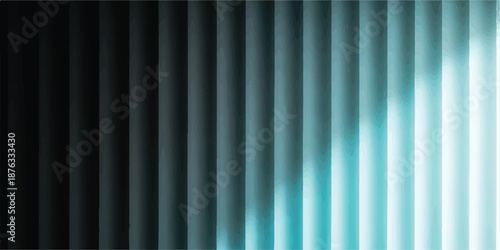 Angled Shadow Effect Across Turquoise Vertical Pipes for Tech Background