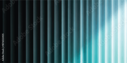 Dominant Teal Gradient Abstract Background with Architectural Vertical Slats