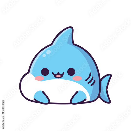 Adorable Cartoon Shark Illustration