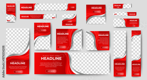 Business promotion kit banners set template. multipurpose banner layout design. vector