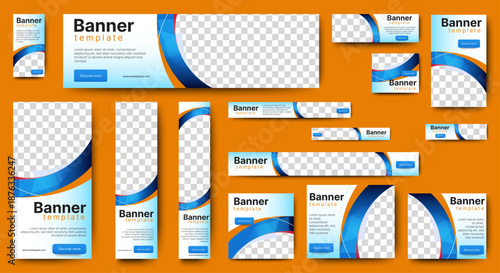 business web banners template design with image space. vector
